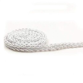 Yalulu 50 Metres Braided Twist Cord Border Made of Decorative Ribbon Decorative Ribbon Gift Ribbon Lace Trim Cord Cord Ribbon for Sewing Crafts Wedding Clothing Decoration (White)