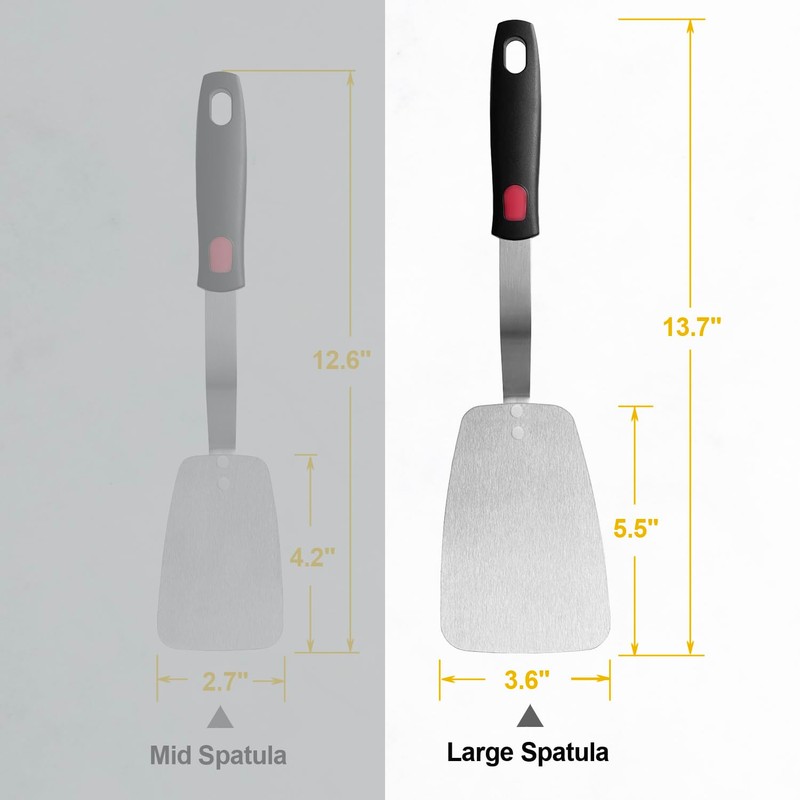 Stainless Steel Flexible Spatula Solid Turner, XiaoZu Thin Metal Spatula
