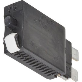E-T-A Circuit Protection and Control 1170-22-25A, Circuit Breaker; Therm; Push; Cur-Rtg 25A; Plug-in; 1 Pole; Vol-Rtg 28VDC; Blade Snap