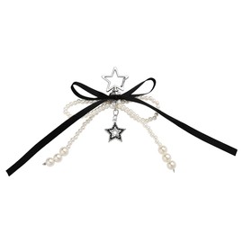 ShiQiao Spl Y2k Bow Pearl Keyring for Women Five-Pointed Star Keychain for Girls Handbag Bag Charm for Purses Decoration Bowknot Star Key Ring Aesthetic Y2K Accessories