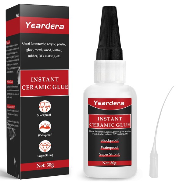 Ceramic Glue, Instant Adhesive for Porcelain and Pottery Repair, Clear