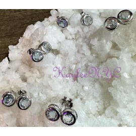 Wholesale Lot 5 Pairs 5mm Natural Topaz Sterling Silver 925 Studs