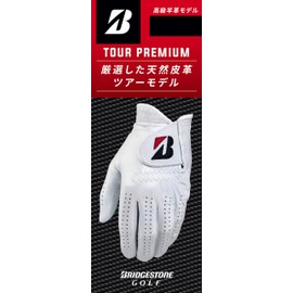 Bridgestone GL2500WH24 Men's Tour Premium Golf Gloves, White, 9.4 inches (24 cm)