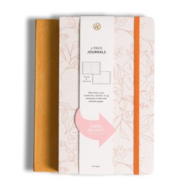 U Brands Fresh Foliage Textured and Mustard Nubuck Journal, 8.25 by 5 Inches, Office Supplies, 2 Count