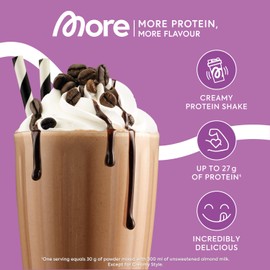 More Protein Whey Casein Protein Powder, Iced Coffee, 600 g, 1.32 lbs, 20 Servings - with Lactase