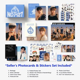 MENBLY NCT-127 2023 Seasons Greetings + Seller's Photocards and stickers Set