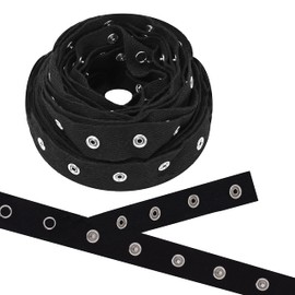 Mandala Crafts Metal Snap Tape for Sewing by Yard Snap Buttons for Clothes - Sew on Snaps Strips Fastener Tim for Clothing - 3 Yds Cotton Black Snap Tape for Clothes
