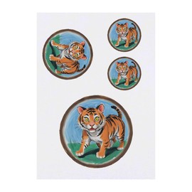 4 x 'Toyger Tiger' Temporary Tattoos - Water Resistant, Skin-Safe, Non-Toxic Transfers, Mixed Sizes (TO00079422)