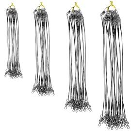 sus Pack of 80 premium steel leaders, stainless steel leaders, stainless steel leaders, stainless steel tracks with press stud, for pike hidden main line, prevent fish bite lines - 15/20/25/30 cm