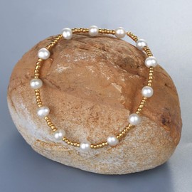 KELITCH Pearl Stretch Bracelet for Women Wrap Friendship Bangle Cuff Boho Charm Link Bracelet