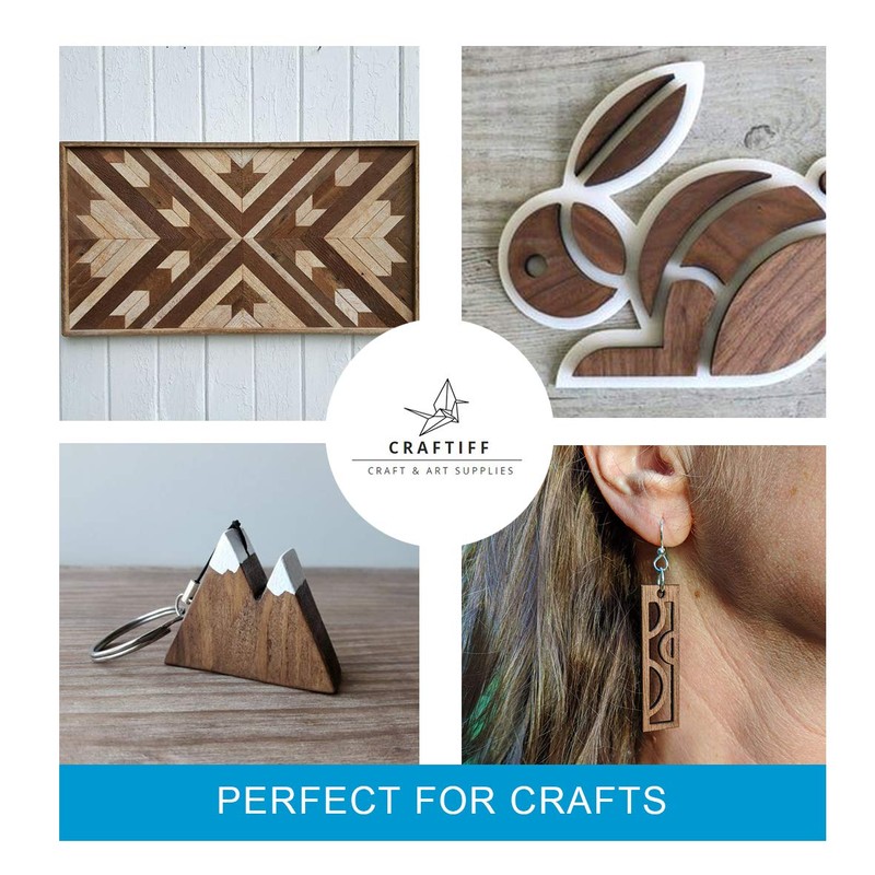 Walnut Wood Sheets Thin Lumber, Black Dark Unfinished Board for