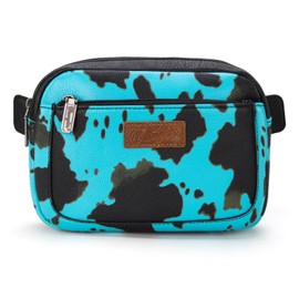 Wrangler Cow Print Waist Pack Western Belt Bag for Women with Adjustable Strap