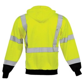 J. J. Keller & Associates, Inc. Class 3 High Visibility Hoodie with Zipper, Reflective Hoodie with Black Bottom, 3X-Large, SAFEGEAR