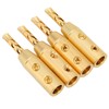 4pcs BFA Banana Plug Brass Gold Plated Open Screw Speaker