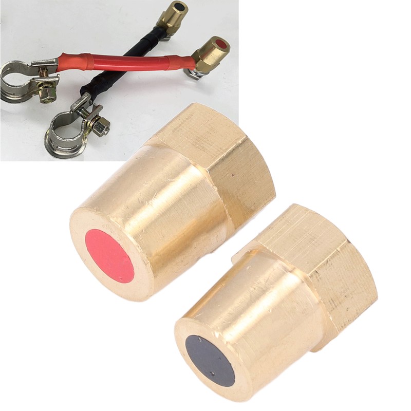 2pcs Battery Connector Revise M8 Brass Good Electrical Conductivity Pile