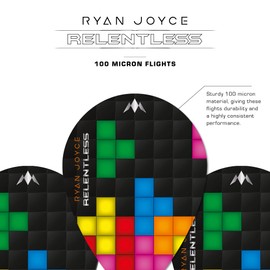 Mission Darts Ryan Joyce Premium Extra Strong 100 Micron Pear Shape Dart Flights (3 Sets of 3 Flights, Multi-Colour) (3XF3771)