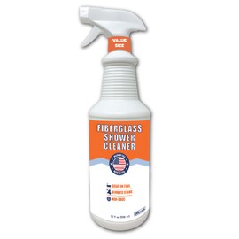 Tillbrook Fiberglass Shower Cleaner - 32 oz Fiberglass Cleaner for Bathtubs, Showers, Tile, Faucets & Bathrooms - Helps Remove Stains from Rust, Soap Scum & Hard Water - Streak-free, Non-Toxic Spray