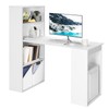Bookshelf Cabinet 3 in 1 Functional Table, Compact Workstation with