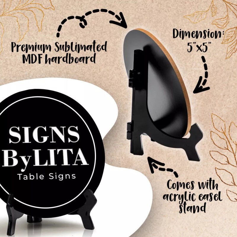 Signs ByLITA Sauna and Steam Room Circle Table Sign with