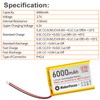 YELUFT 2pcs 3.7V 6000mAh Lithium Polymer Rechargeable Battery with Integrated
