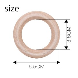 Wood Rings Wooden Rings for Craft Jewelry Making, 55 mm Pack of 20‘ Making Macrame Wall Hanging Craft DIY Kit Macrame Supplies Macrame Plant Hangers DIY Projects