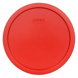 Pyrex 7403-PC 10 Cup (1) Poppy Red (1) Blue Round Plastic Storage Lids