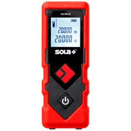 SOLA Vector 20 Laser Rangefinder 20 m - Laser Meter for Quick, Uncomplicated Measurements - Simple and Handy Distance Meter - Laser Meter with 2 Measuring Functions - IP42