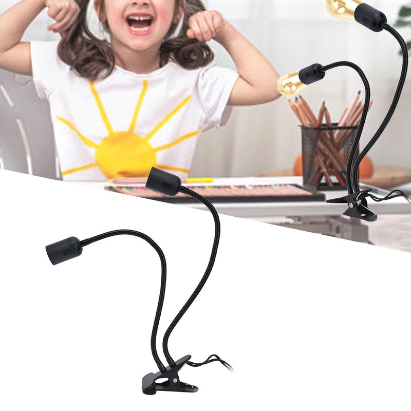 Table Lamp Holder E27/E26 Black Double Headed 360 Degree Adjustable