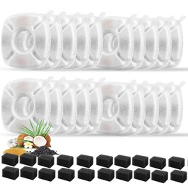 40 Pcs Cat Fountain Replacement Filters 20 Pack Cat Water Fountain Replacement Filters with 20 Pack Pre-Filter Sponges, Pet Fountain Filter Fit for 95oz/2.8L Automatic Pet Fountain Cat Water Fountain