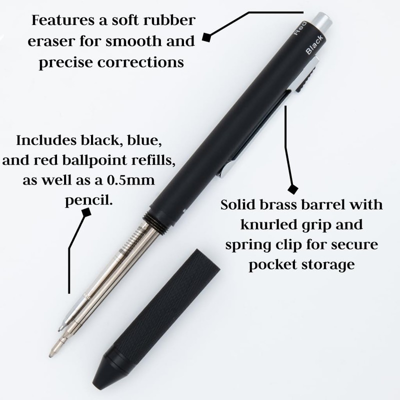Monteverde USA Quadro 4-in-1 Multifunction Pen - Black Finish -