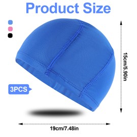 TPTGIAR Pack of 3 Swimming Caps, Elastic Swimming Caps, Girls Men, Comfortable Fabric, Swimming Caps, Children Boys with Nose Clip and Ear Plugs for Short Long Hair Girls Boys Swimmers