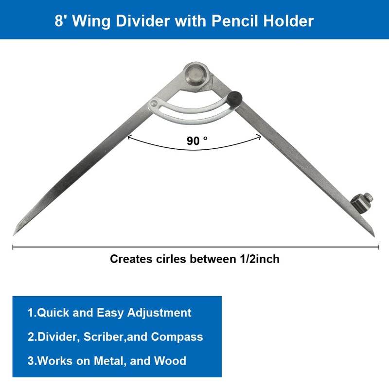 Scriber Compass 200 mm / 8 Inch Large Pencil Marking