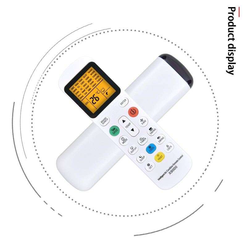 TCNOUMT Universal Air Conditioner Remote Control X9000, Compatible with Multiple