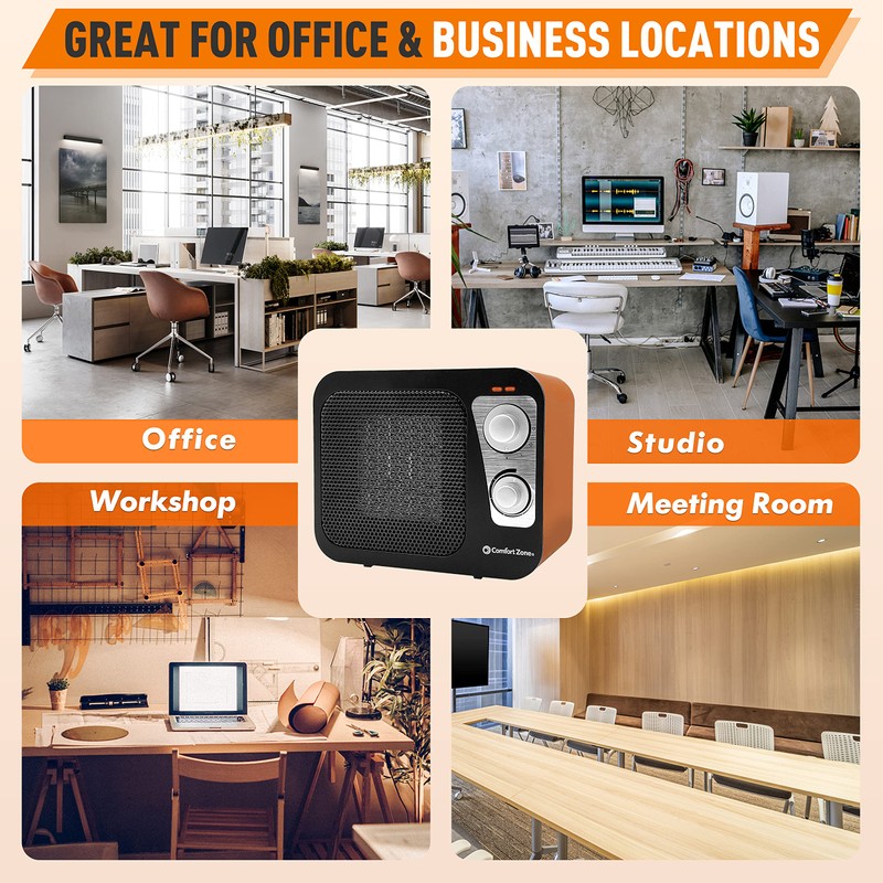 Comfort Zone Space Heaters for Indoor Use, Portable Heater, Fast