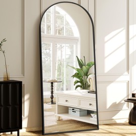 GlasFlength 64"x21" Full Length Mirror Arched Body Dressing Floor Standing Mirrors, Black