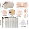 Set de Brochas para Maquillaje 36 piezas Profesional, Estuche, Blanco