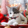 DIYDEC 3 Pack Christmas Plaid Cat Collars, Breakaway Cat Collars
