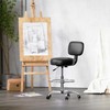 SUPERJARE Drafting Chair with Back, Adjustable Foot Rest Rolling Stool,