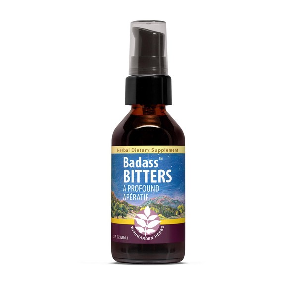 WishGarden Herbs Badass Bitters - Natural Digestive Bitters Made with Organic Gentian Root & Fenugreek Seed, Bitters for Digestion Stimulates Digestive Enzymes Function, Digestion Supplement, 2oz