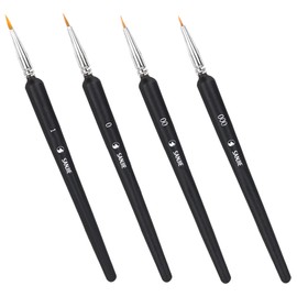 Brush Set, Fine Brush, Model Making Brush, Fine Detail Brush Set, Painting by Numbers Brush, Painting Brush for Artists, for Watercolour, Oil, Nail Art, 4 Pieces (Sizes 0,00,000,1)