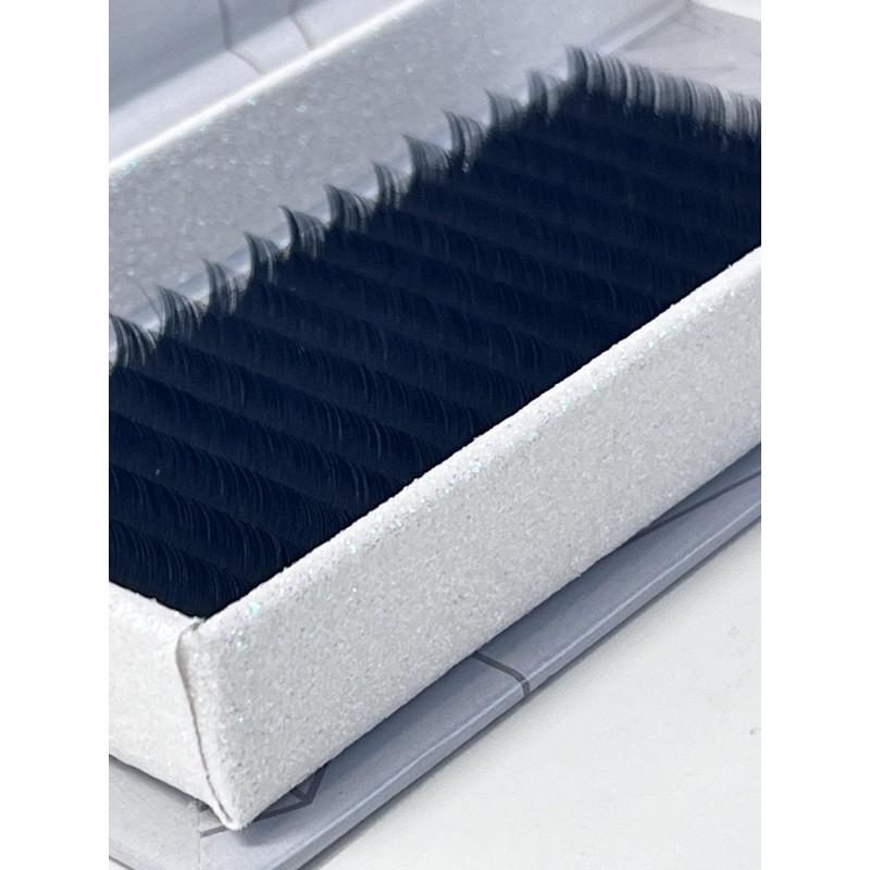 Russian volume lashes, easy fan, D curl, 0.07, 9mm