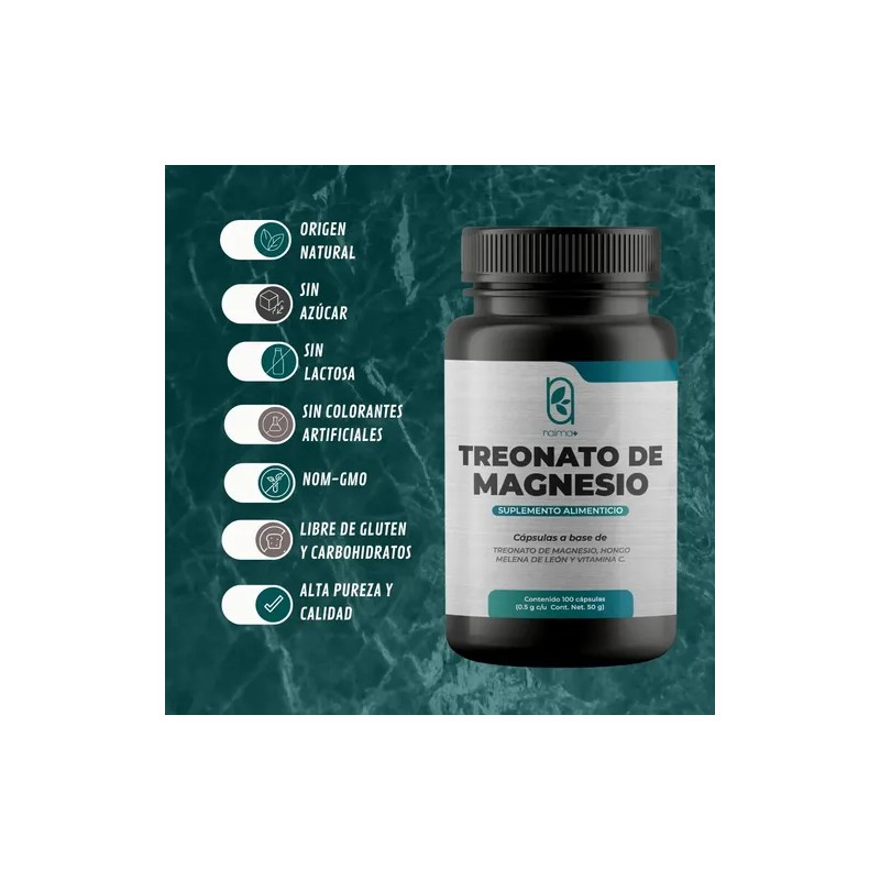 Treonato De Magnesio Pack 2 Frascos 100 Caps Cu