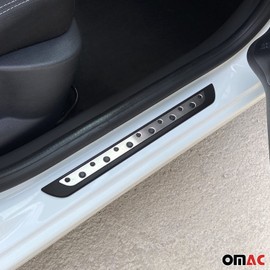 OMAC Door Sill Scuff Plate Scratch Protector for Kia NIRO Stainless Steel 4 Pcs