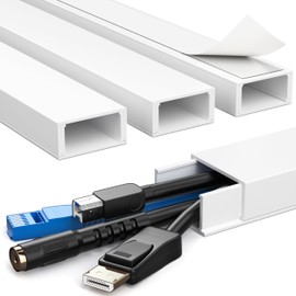 68in Cord Covers for 4 Wires on Wall, Large Cord Hider White Cord Cover, Paintable Cable Hider, Cord Hider for Wall Mount TV, Wire Covers for Cords, Cable Concealer, 4X L17in W1.18in H0.67in