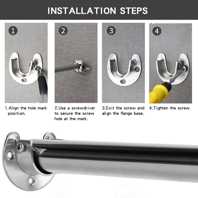 Leliafleury 4 Pack Flange Rod Holder 22mm Stainless Steel Pole
