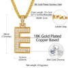 Richsteel Gold Letter E Necklace Bling Chains Men Name Initial