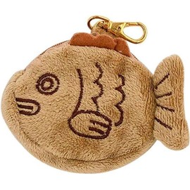 Brown Cute Plush Coin Purse Keychain, Mini Wrist Purse Bag, Creative Adjustable Soft Taiyaki Coin Pendant With Zipper Plush Pouch for Girl Women's Coin Purses and Pouches