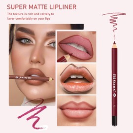 Lip Liner Set, 12Pcs Lip Liner Velvet Matte Lip Liner Long Lasting Smooth Lip Liner, Waterproof Lipstick Liner Slim,Smooth and High Pigmented Lip Makeup Pencil