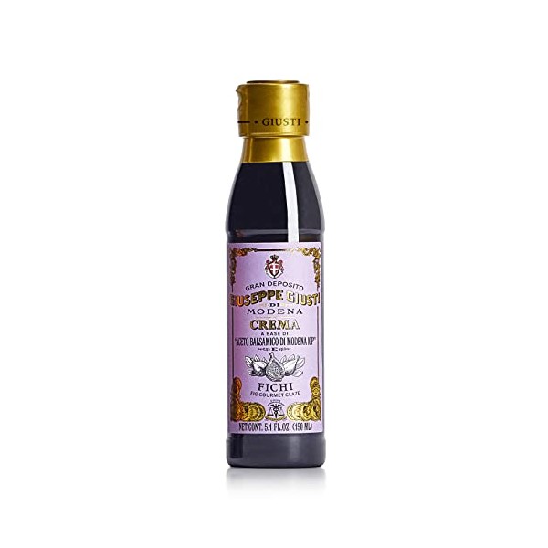 Giuseppe Giusti Fig Balsamic Glaze Reduction of Balsamic Vinegar of Modena IGP - Natural Fig Flavored Balsamic Vinegar Glaze Made with Grape Must and Figs, Imported from Italy 5.07 fl oz (150ml)