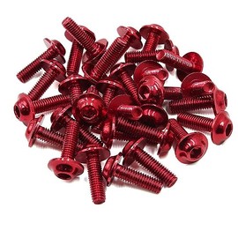30pcs Universal Red M6 X 20mm Motorcycle Metal Fairing Hexagon Bolts Screws 1996-2023